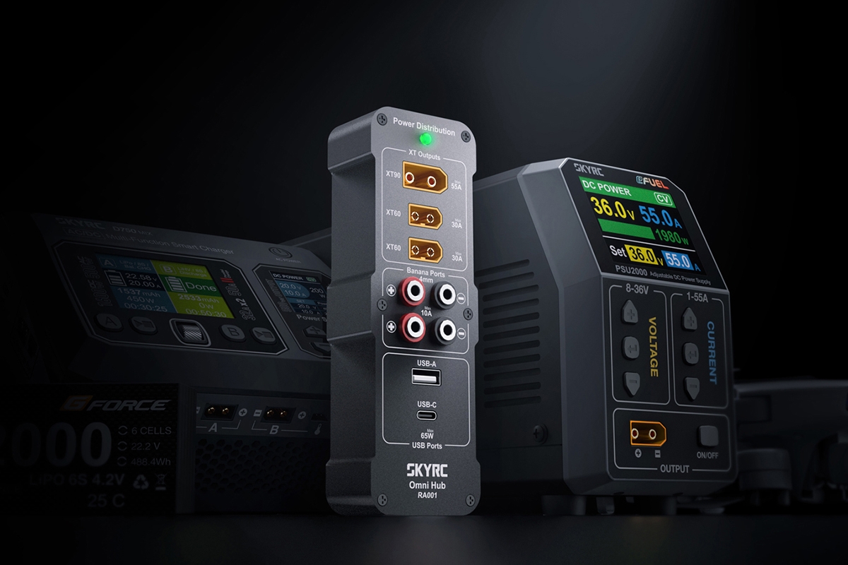 SkyRC RA001 Napájecí/nabíjecí ústředna XT60/90