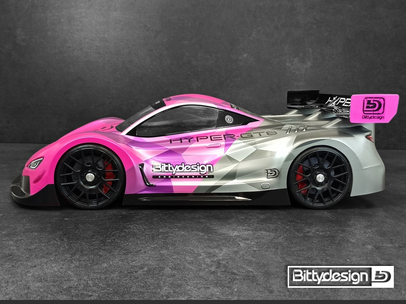 'HYPER-GT8' 1/8 GT čirá karoserie pro rozvor 325mm