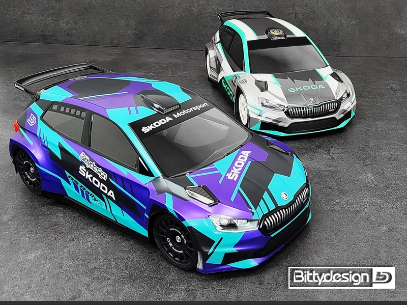 Karoserie čirá ŠKODA Fabia RS Rally2 1/10 rally 190mm, tvrdá 1,2 mm