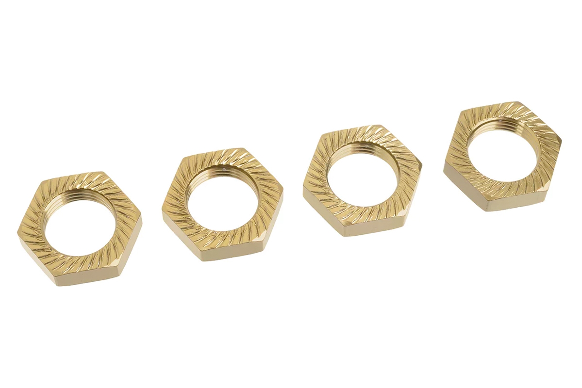 Matice kol - Vroubkované - Hliníkové - zlaté - 4 ks