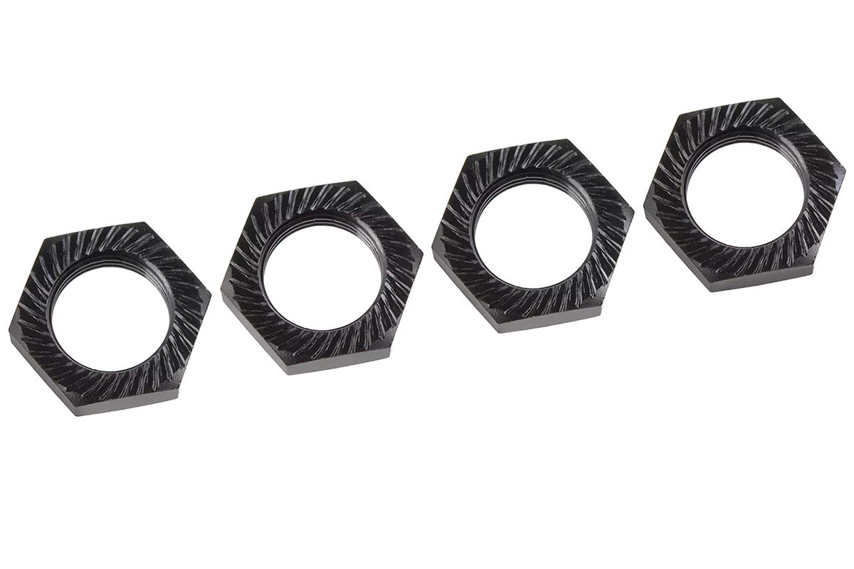 Matky kol - vroubkované - hliníkové - černé - 4 ks