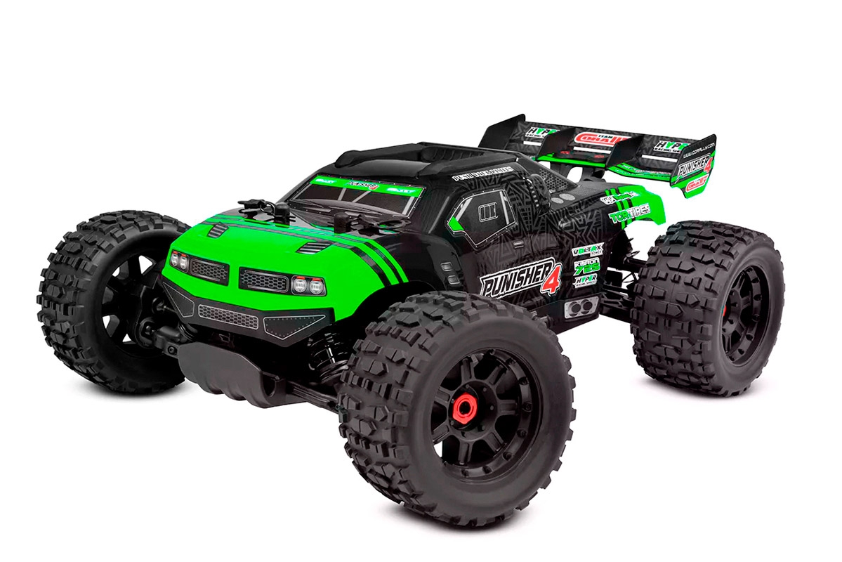 PUNISHER-4 - Monster Truck 4WD 3-4S - RTR - zelená