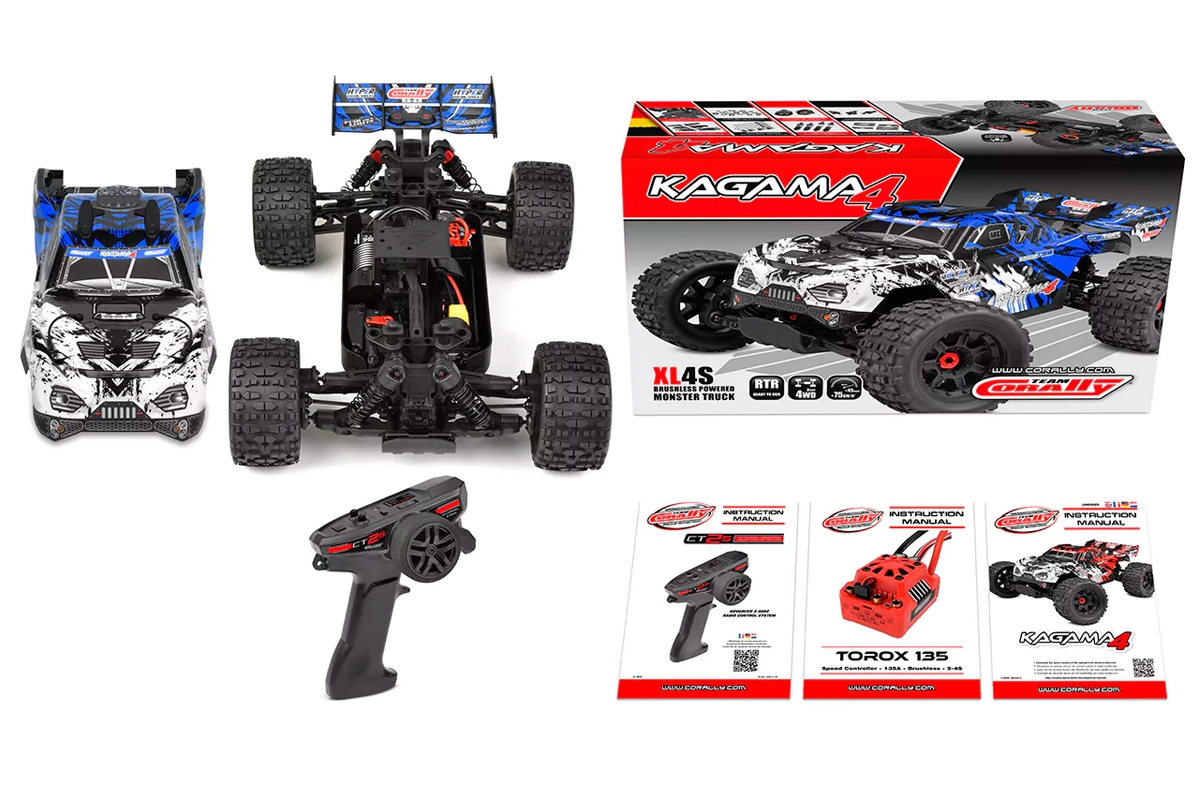 KAGAMA-4 - Monster Truck 4WD 3-4S - RTR - modrá