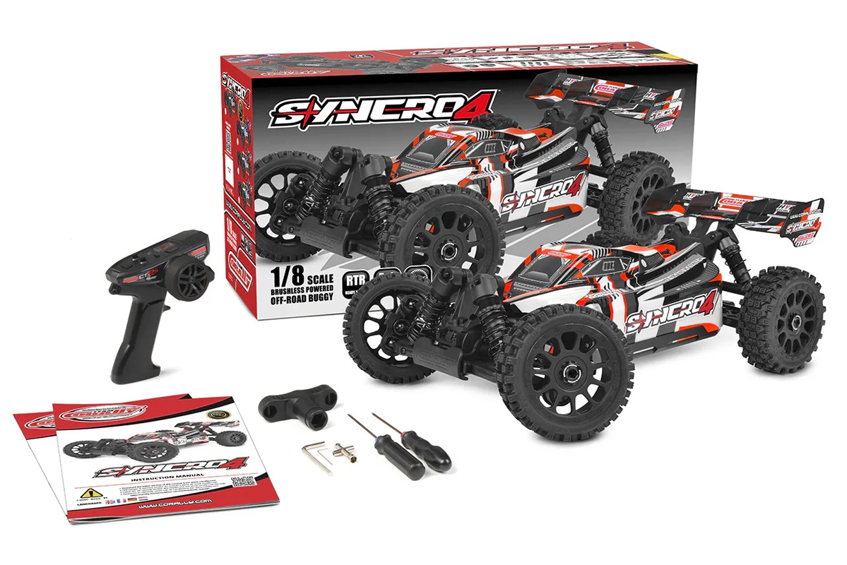 SYNCRO-4 - BUGGY 4WD 3-4S Brushless - RTR - 2026 červená