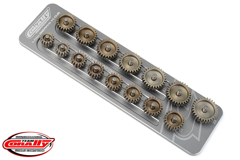 Hliníkový držák pastorků M0,6/3,17mm hřídel (pro patnáct pastorků)