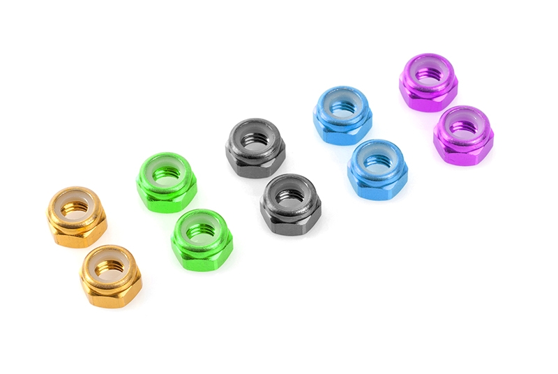 Hliníkové Nylon STOPmatky M2 - červené - 10 ks.