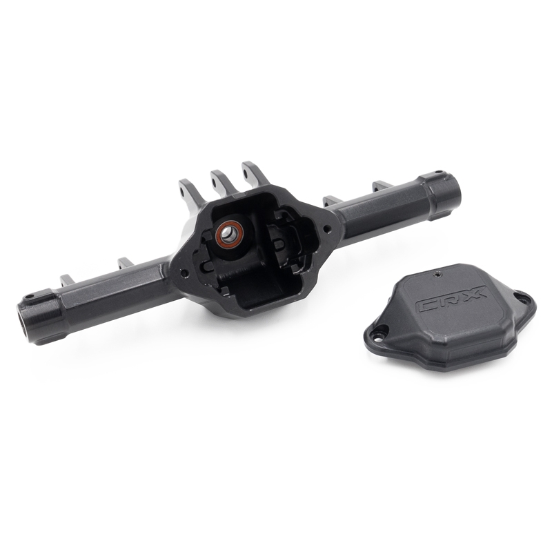 CRX celohliníkový přední & zadní domek nápravy, černý, 1 ks.