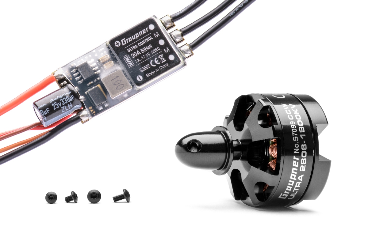 Combo set Telemetrická regulace HOTT 20Amp SBEC + Ultra 2806-1900Kv levotočivá (CCW),