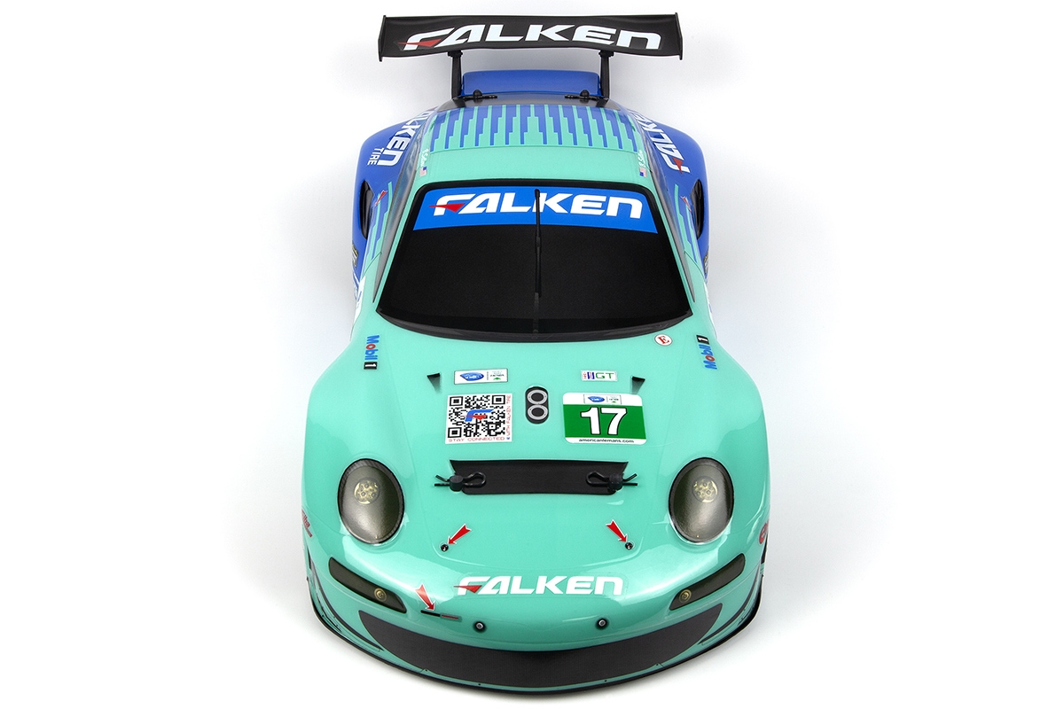 Karoserie lakovaná Porsche 911 GT3 RSR Falken (206mm/210mm)