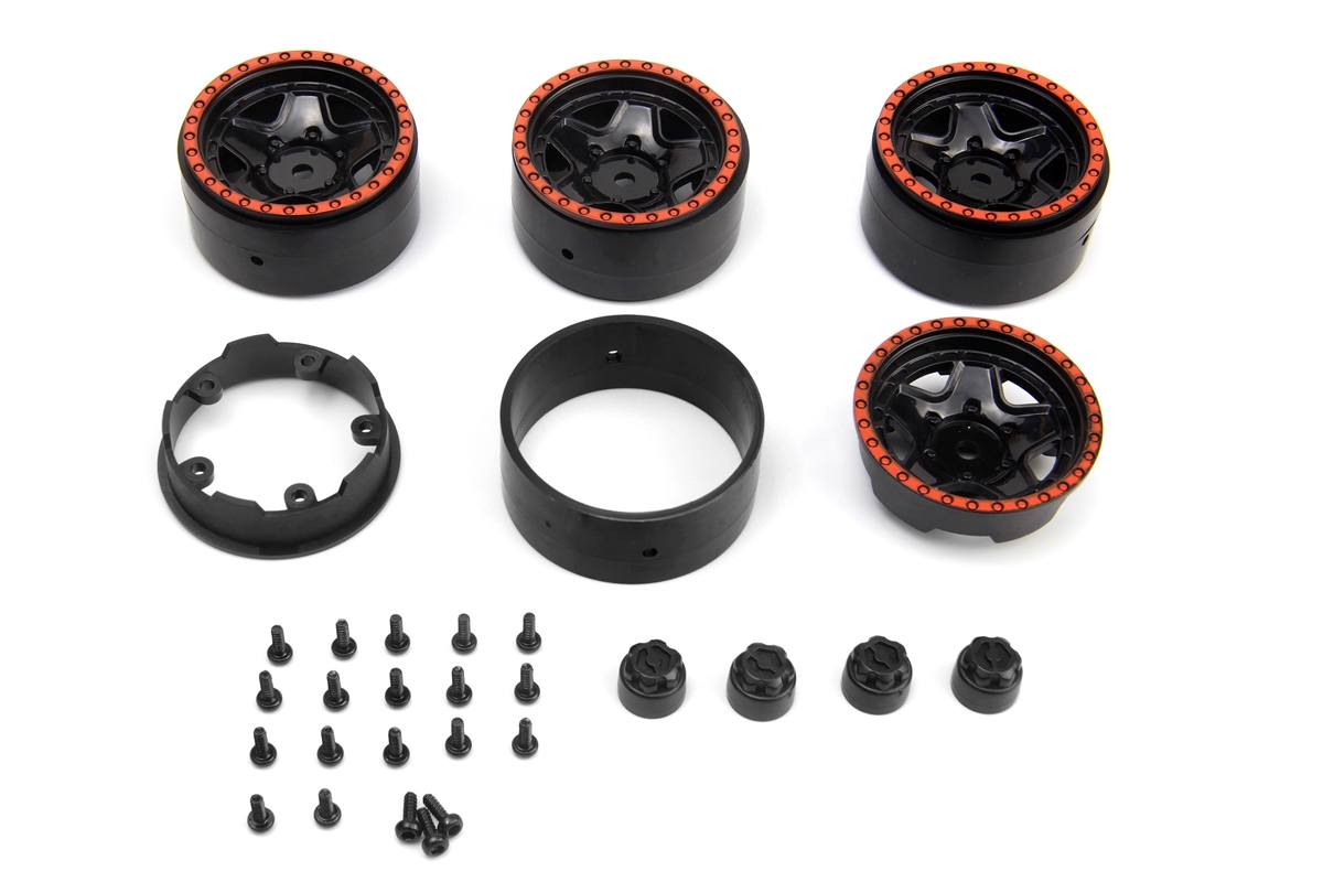 CL-5 Beadlock disky 1.2in (červené/4 ks)