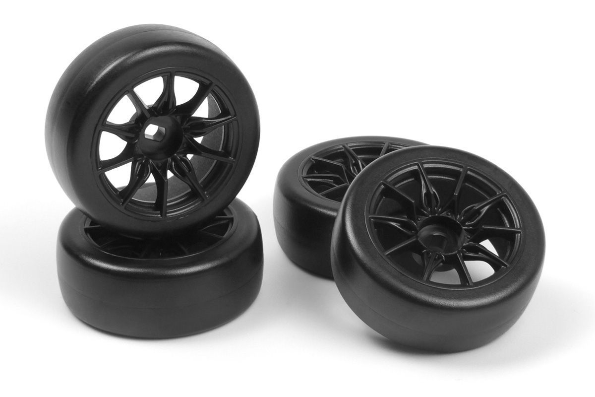 Sada driftových kol vč. pneumatik TSMK5-10 22x11 mm (černá/4 ks)
