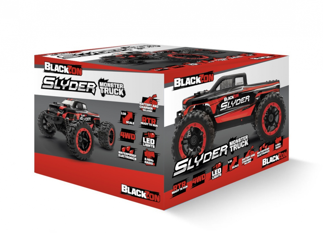 Slyder MT Monster Truck 1/16 RTR - Červený,