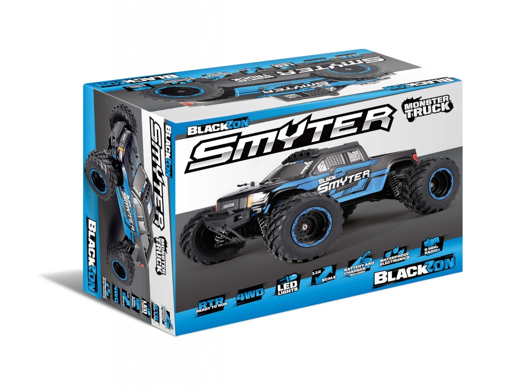 Smyter MT 1/12 4WD Electric Monster Truck - Modrý