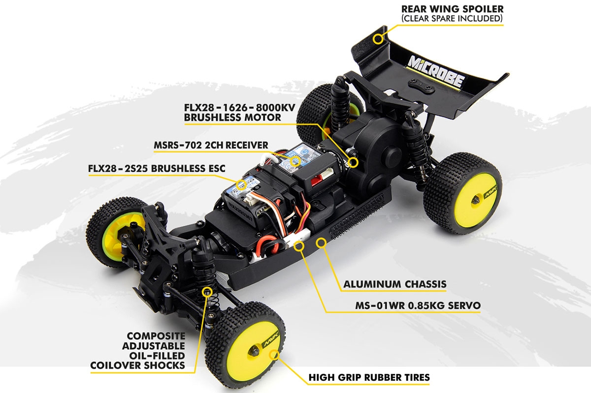 Microbe Flux 1/24th Buggy - Žlutá