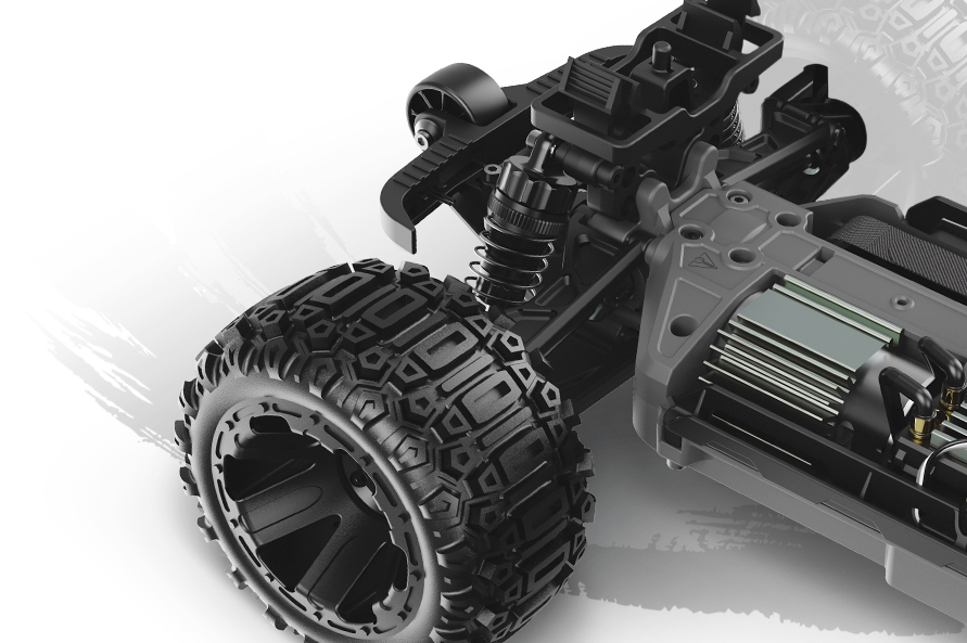 Qbit MT 1/16th Monster Truck - Červený,