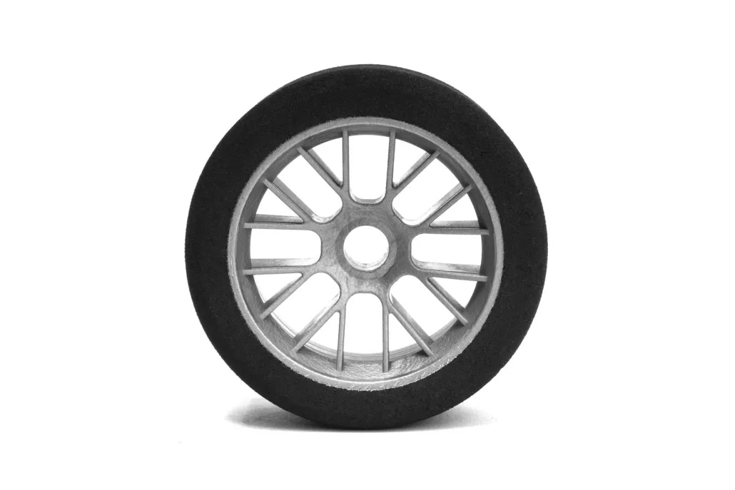 Mechové přední gumy, PAN CAR 1/10, stříbrný disk, sh 37, 2 ks.