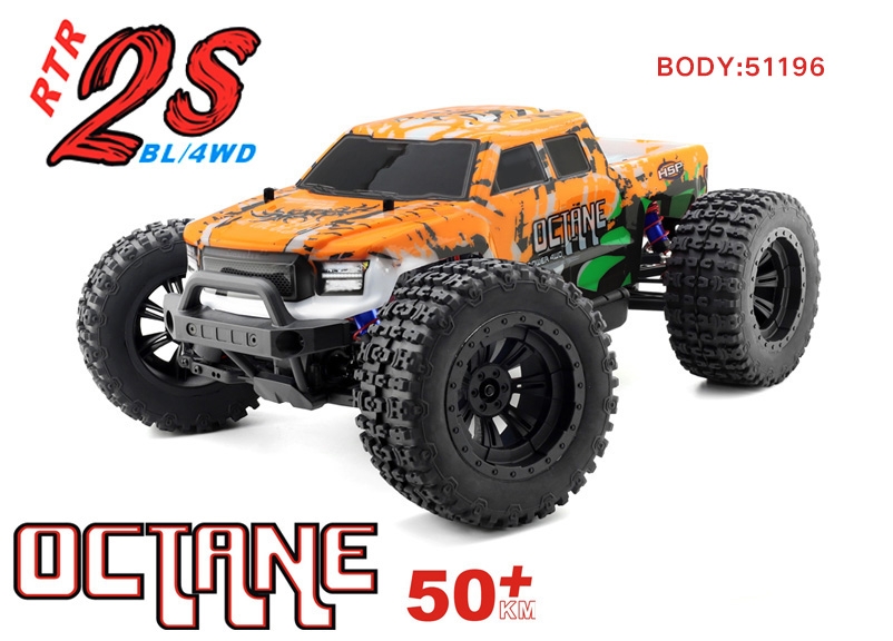 HSP Octane PRO 1/10 2,4 GHz Brushless Monster Truck, Oranžový