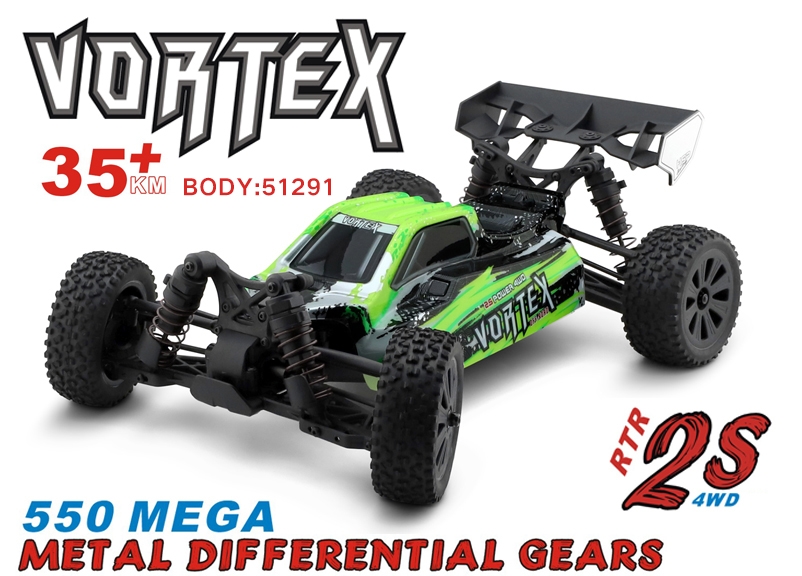 HSP Vortex 1/10 2,4 GHz Brushed Buggy, Zelená