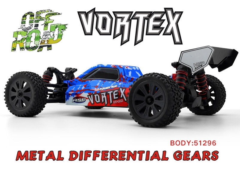 HSP Vortex PRO 1/10 2,4 GHz Brushless Buggy, Modrá