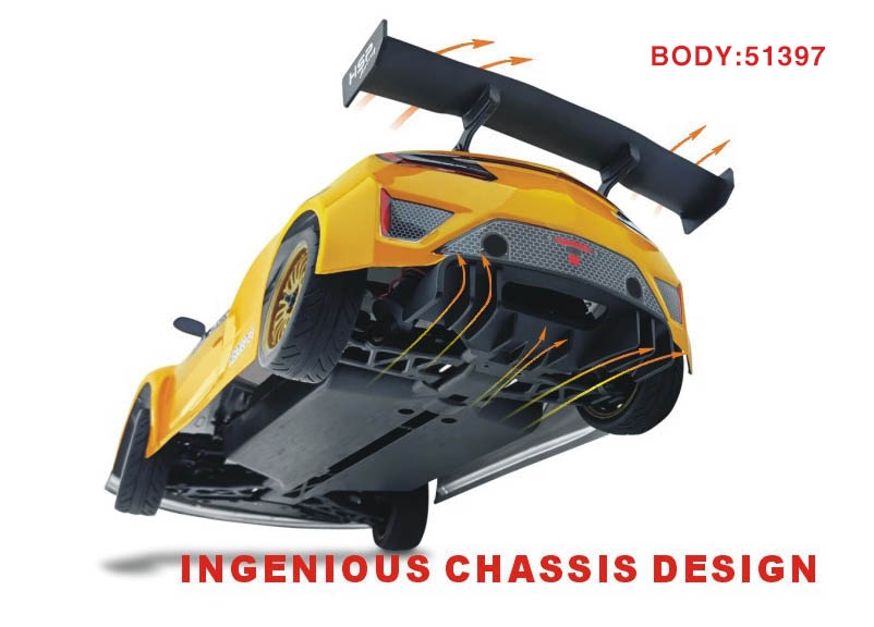 HSP GT PRO 1/10 2,4 GHz Brushless On-road, Žlutý