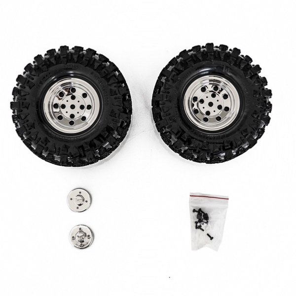 Kompletní CRAWLER 1/10 gumy "CLIMBER", chromový disk, 2 ks.