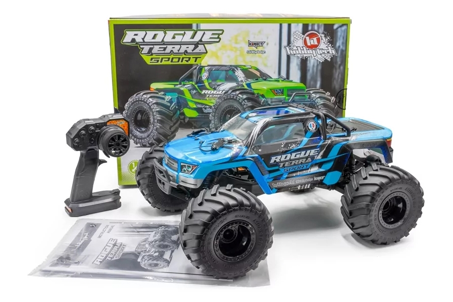ROGUE TERRA SPORT RTR Brushless Monster Truck 4WD (15kg servo), modrá + aku a nabíječ