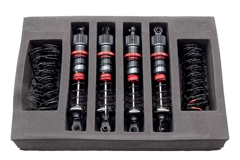 1/12 85mm Hliníkové olejové tlumiče kompletní vč. 3 sad pružin (H/S/M), 4 ks