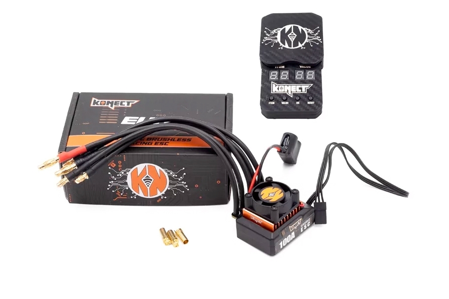 1/10 Konect Elite senzorový 100A 2S závodní regulátor s programovací kartou