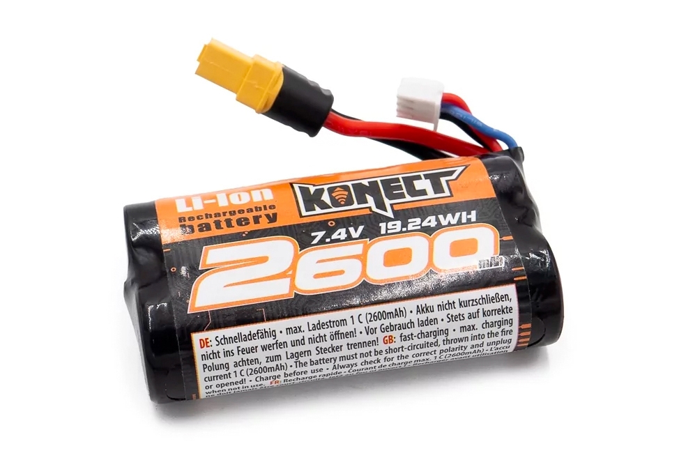 Li-Ion sada 7.4V 2600mA 15C s konektorem XT60,