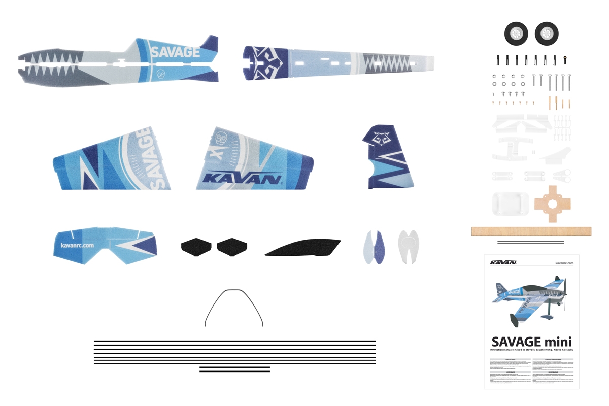 KAVAN Savage MINI 1000mm Kit - modrá