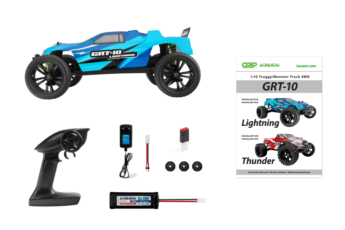 KAVAN GRT-10 Lightning 2,4 GHz 4WD Truggy 1:10 - Modrý - RTR