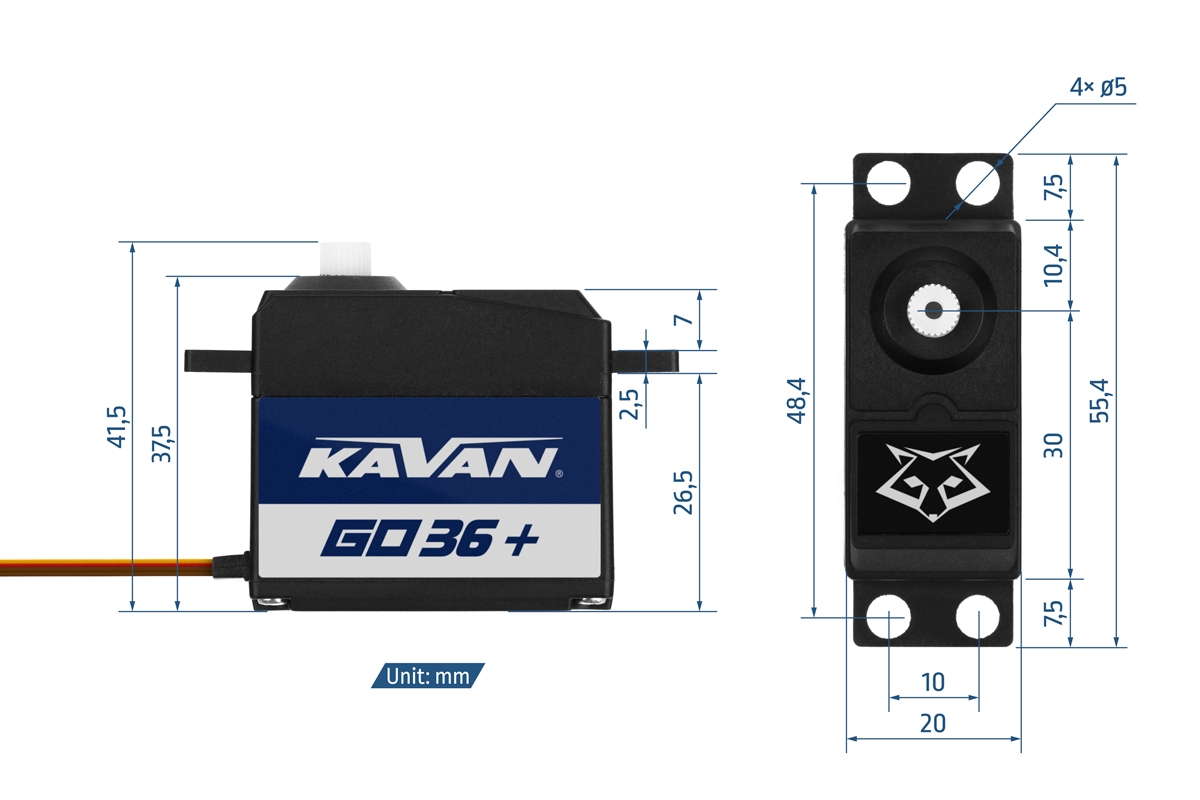 GO-36 Plus (0.14s/60°, 3.4kg.cm),