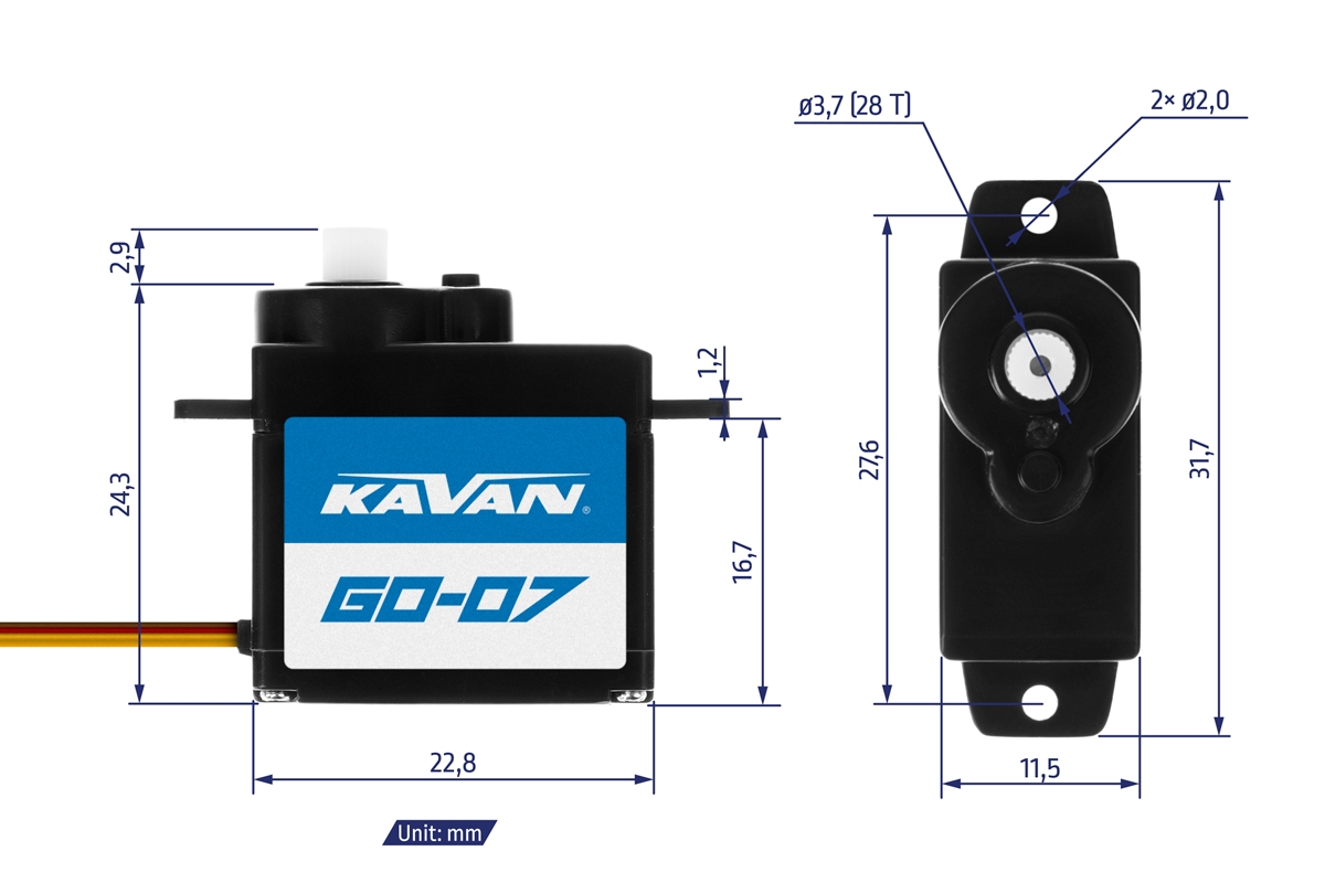 GO-07 (0.10s/60°, 0.9kg.cm),