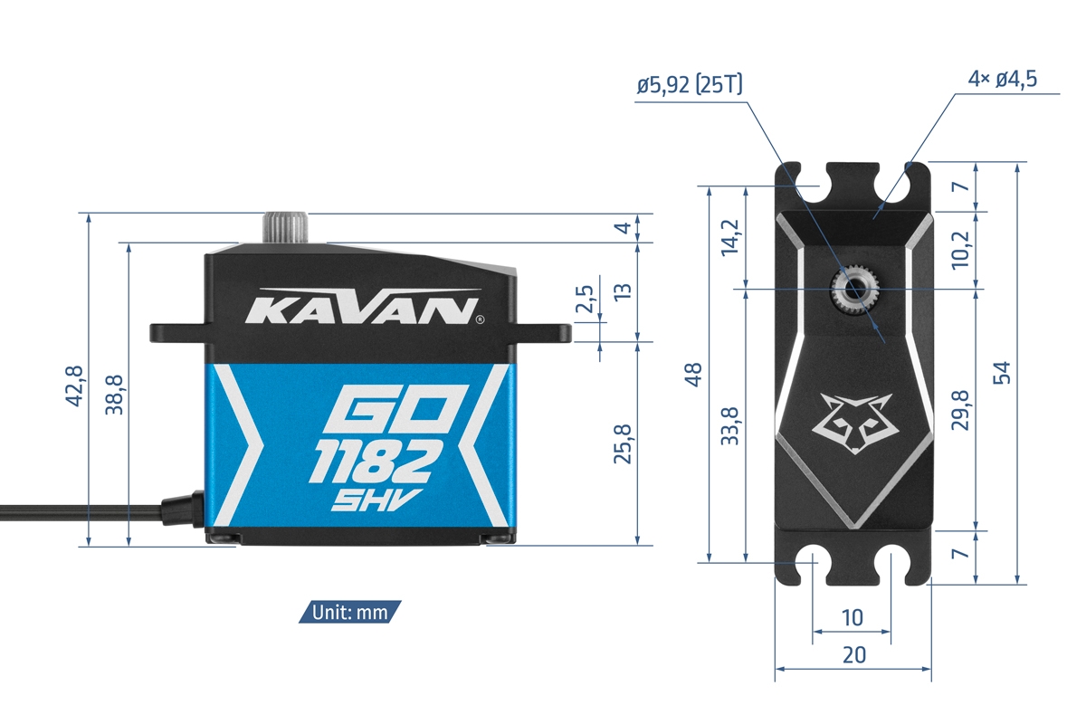GO-1182SHV (0.090s/60°, 38kg.cm)