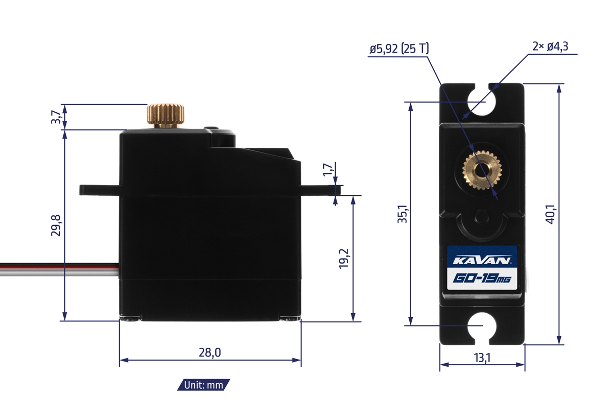 GO-19MG (0.14s/60°, 2.0kg.cm)
