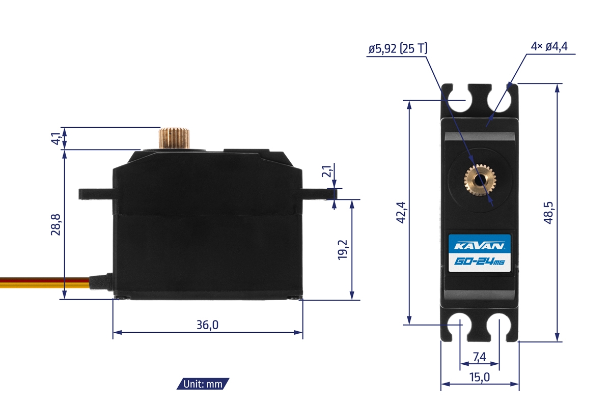 GO-24MG (0.07s/60°, 4.5kg.cm),