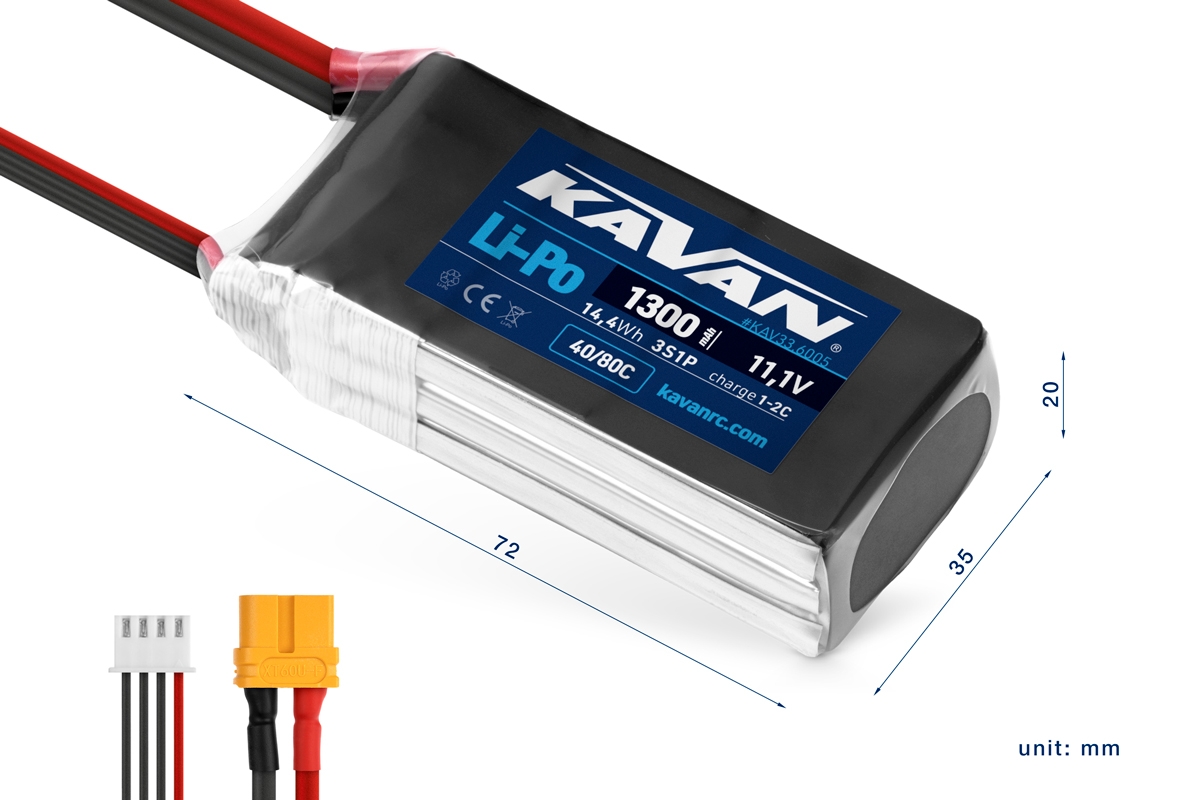 KAVAN Li-Po 1300mAh/11,1V 40/80C 14,4Wh,