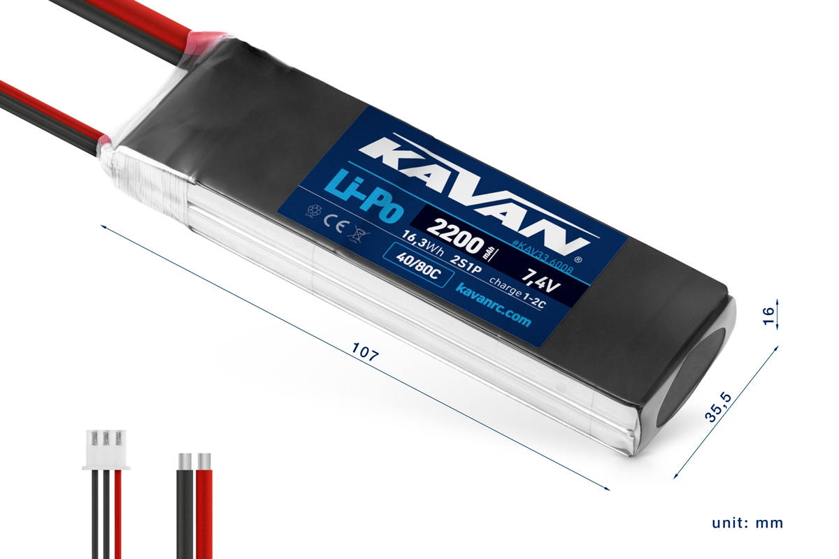 KAVAN Li-Po 2200mAh/7,4V 40/80C 16,3Wh,
