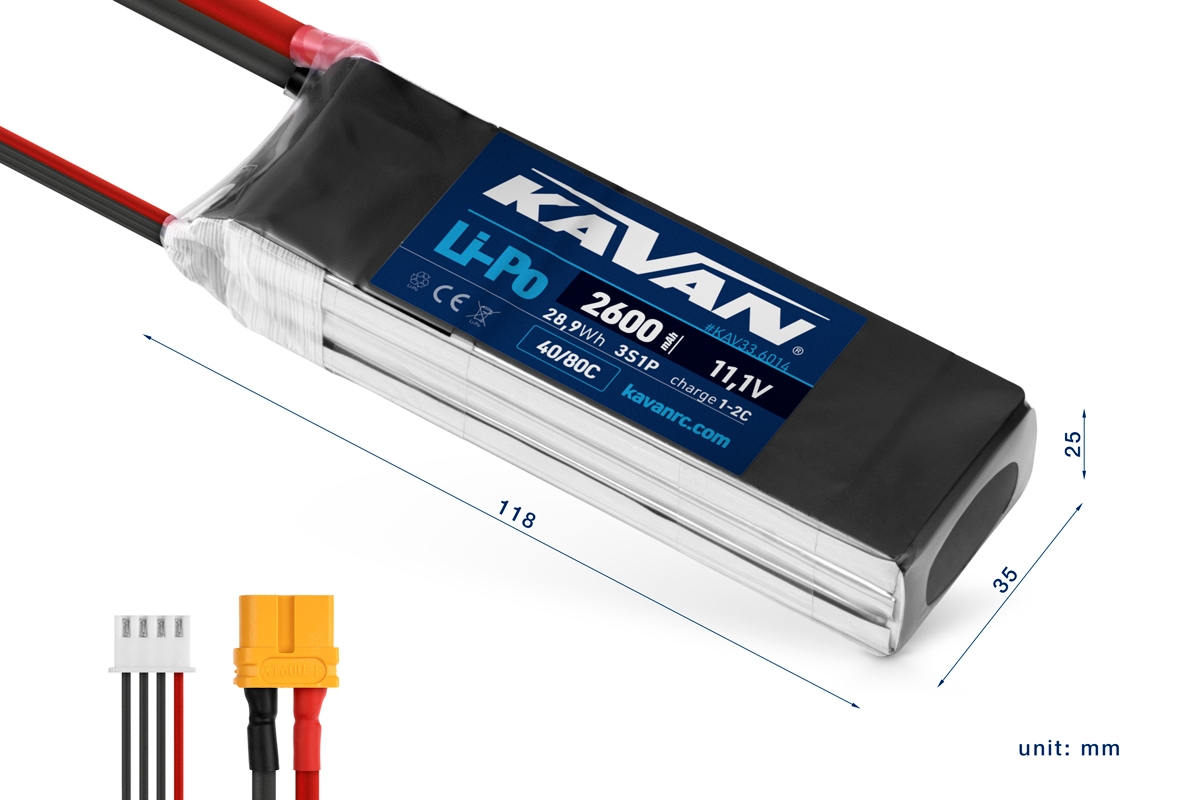 KAVAN Li-Po 2600mAh/11,1V 40/80C 28,9Wh,