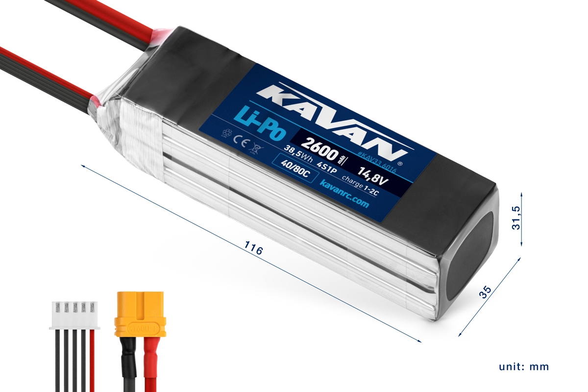KAVAN Li-Po 2600mAh/14,8V 40/80C 38,5Wh,