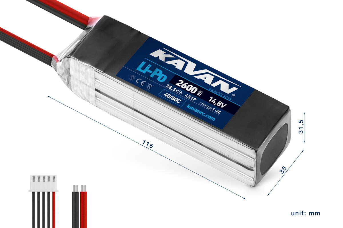 KAVAN Li-Po 2600mAh/14,8V 40/80C 38,5Wh