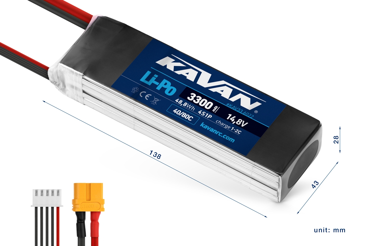 KAVAN Li-Po 3300mAh/14,8V 40/80C 48,8Wh,
