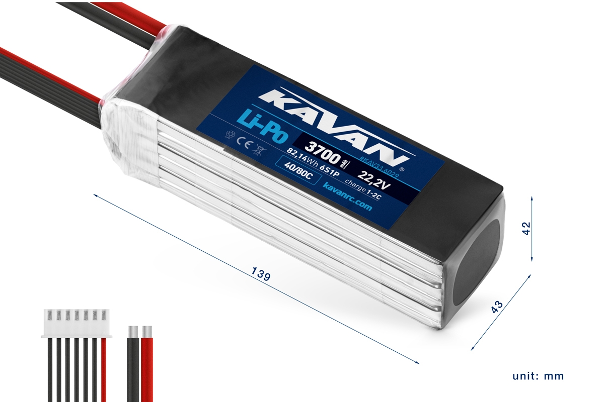 KAVAN Li-Po 3700mAh/22,2V 40/80C 82.14Wh,