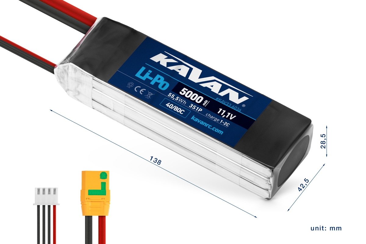 KAVAN Li-Po 5000mAh/11,1V 40/80C 55,5Wh