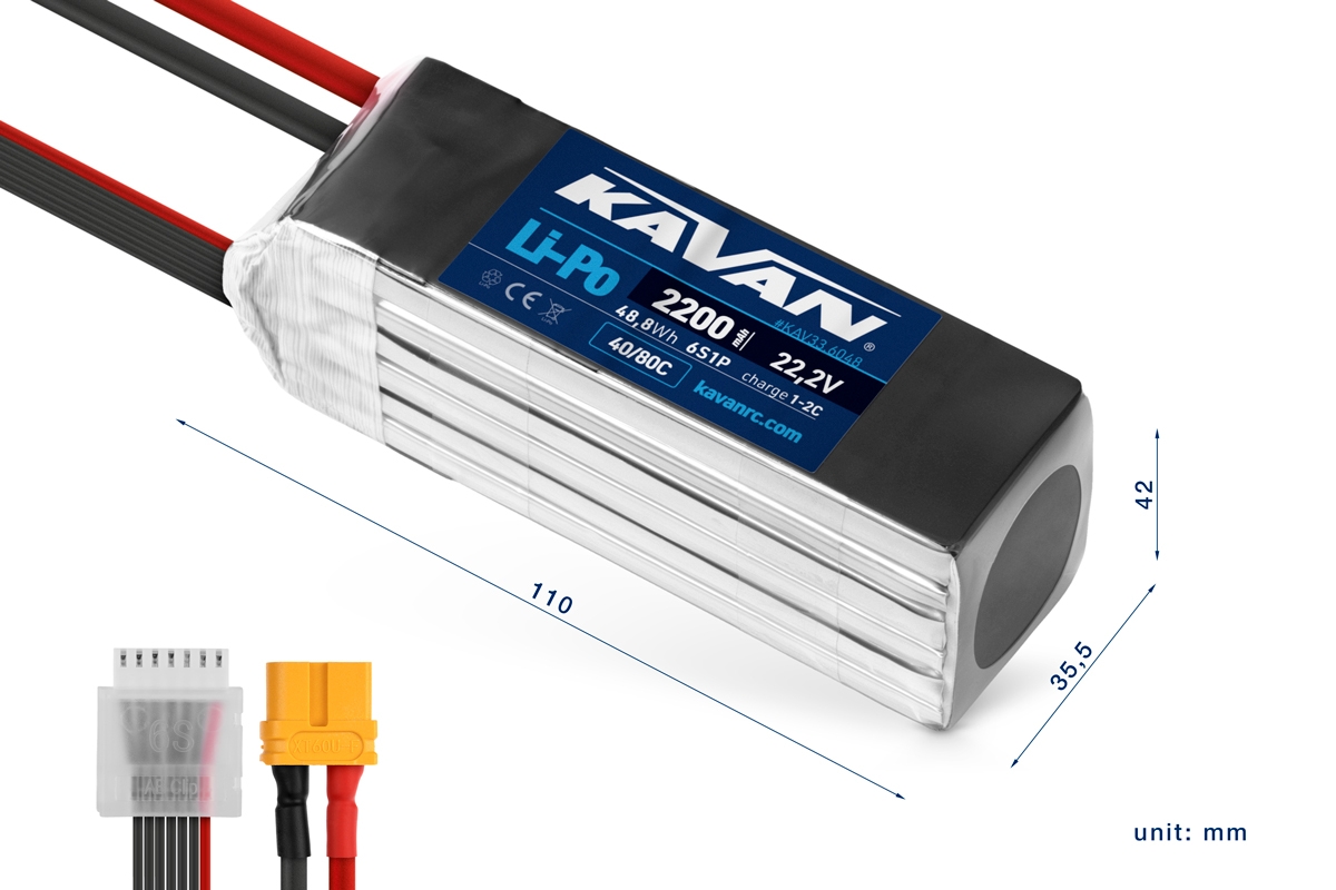 KAVAN Li-Po 2200mAh/22,2V 40/80C, 48,8Wh