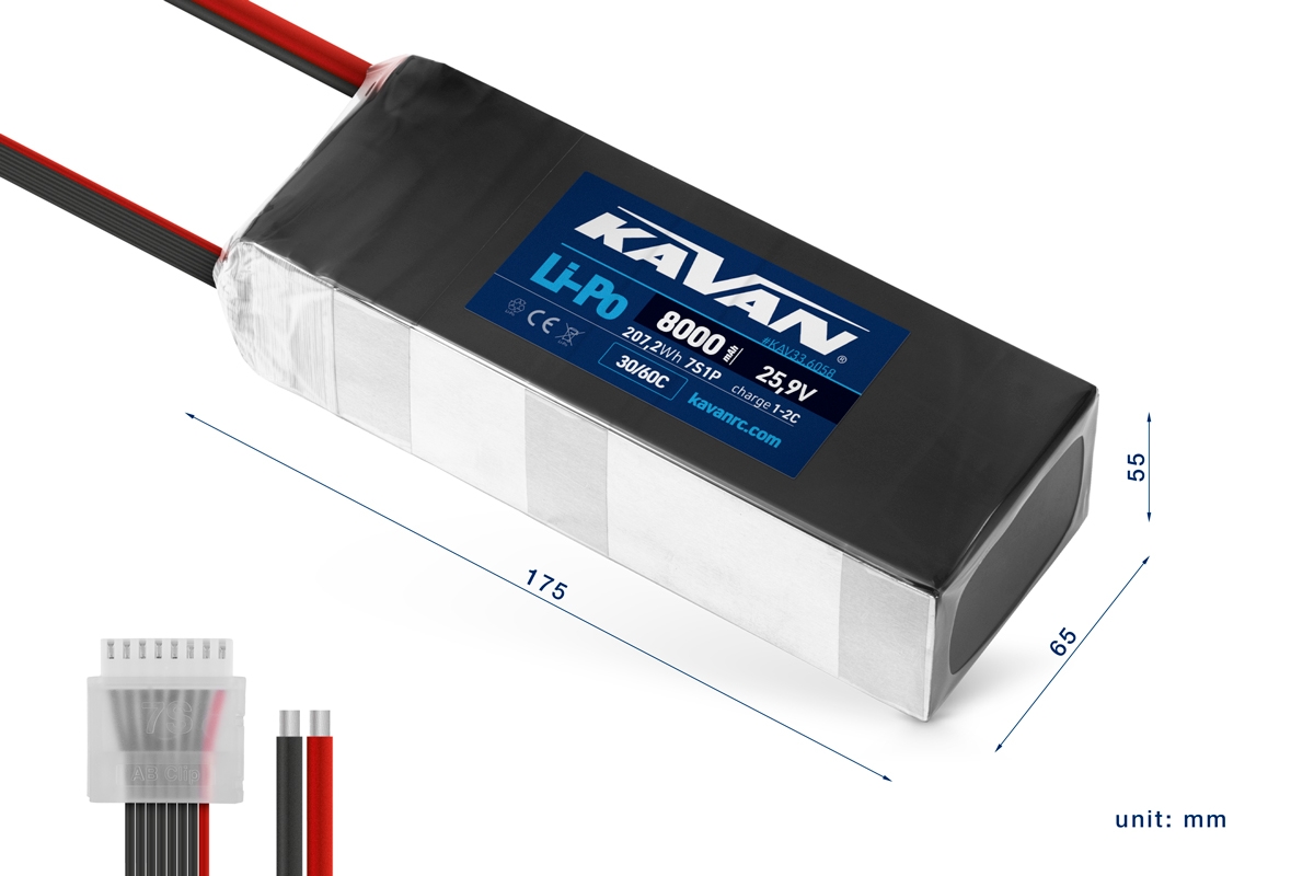KAVAN - Li-Po 8000 mAh/25,9 V 30/60C, 207,2 Wh