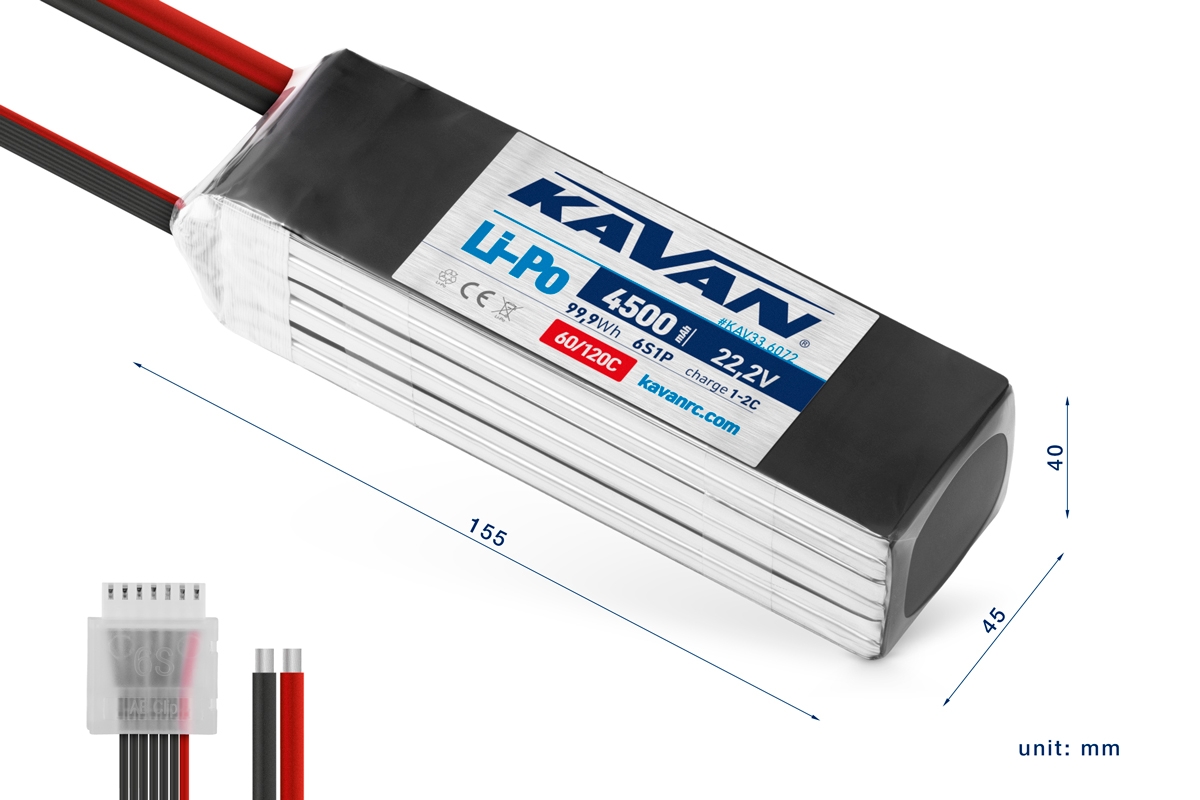 KAVAN - Li-Po 4500 mAh/22,2 V 60/120C, 99,9 Wh