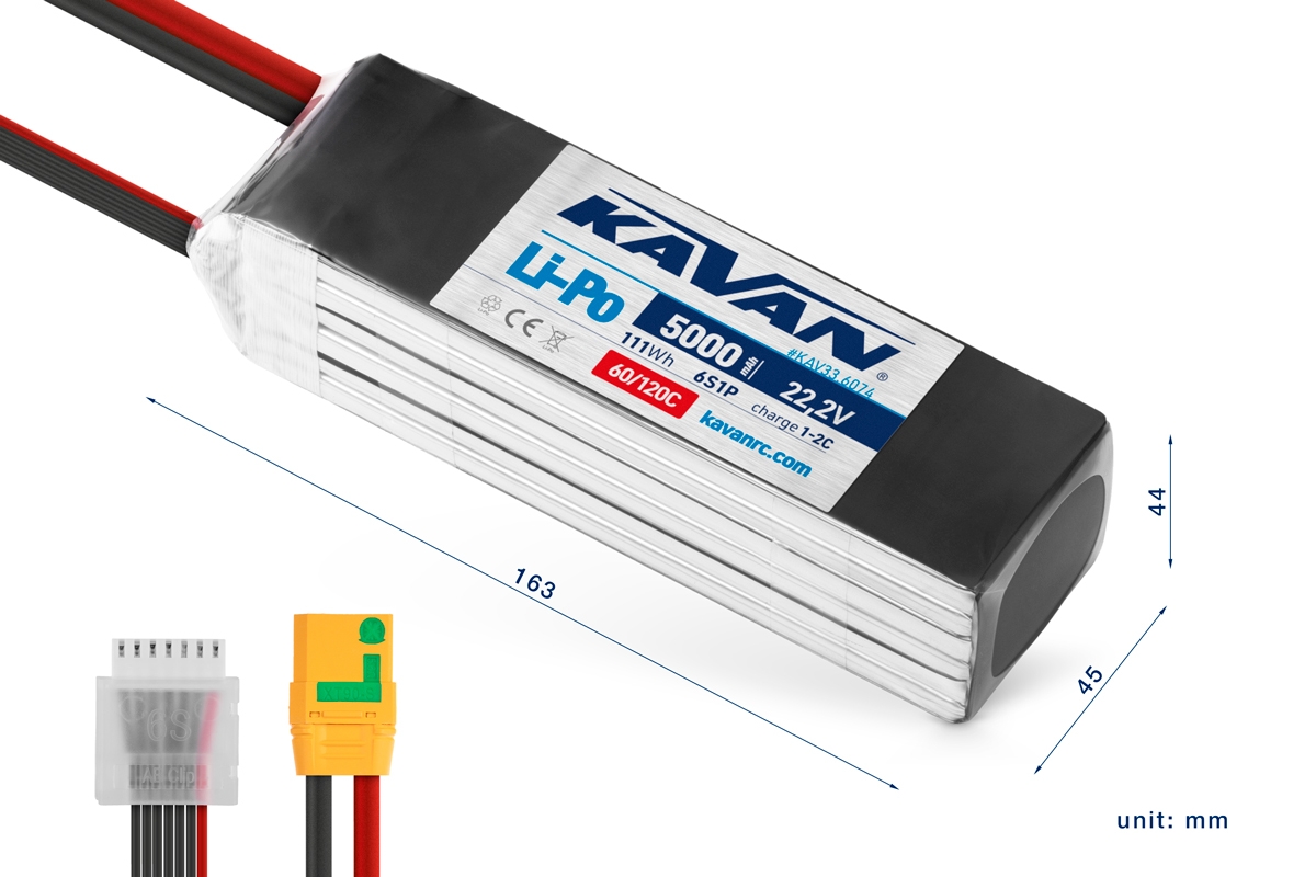 KAVAN - Li-Po 5000 mAh/22,2 V 60/120C, 111 Wh