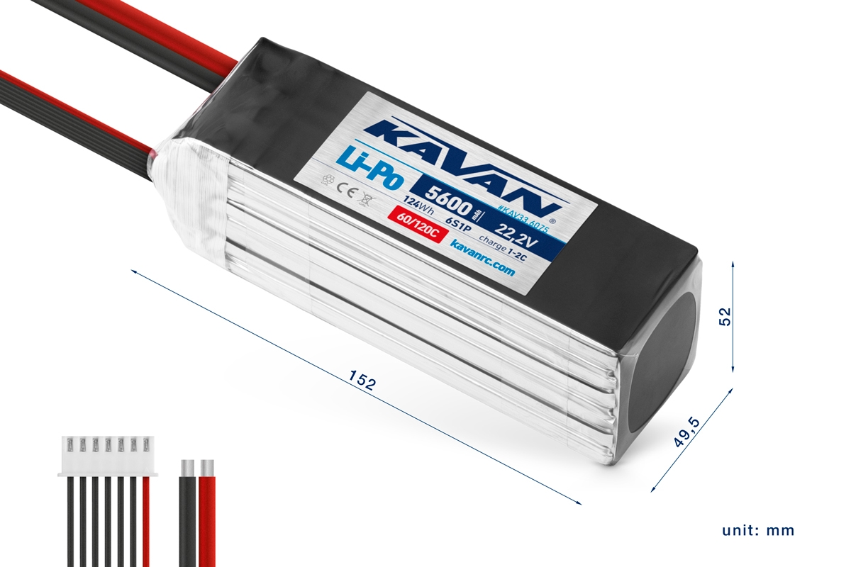 KAVAN - Li-Po 5600 mAh/22,2 V 60/120C, 124 Wh
