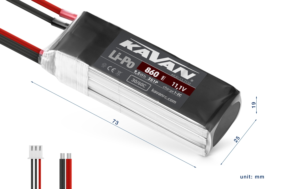 KAVAN Li-Po 860mAh/11,1V 30/60C Air pack,